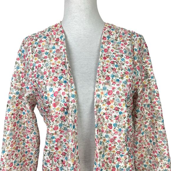 Catherine Malandrino | Floral Lace Long Sleeve Open Layering Duster Cardigan - Picture 4 of 9